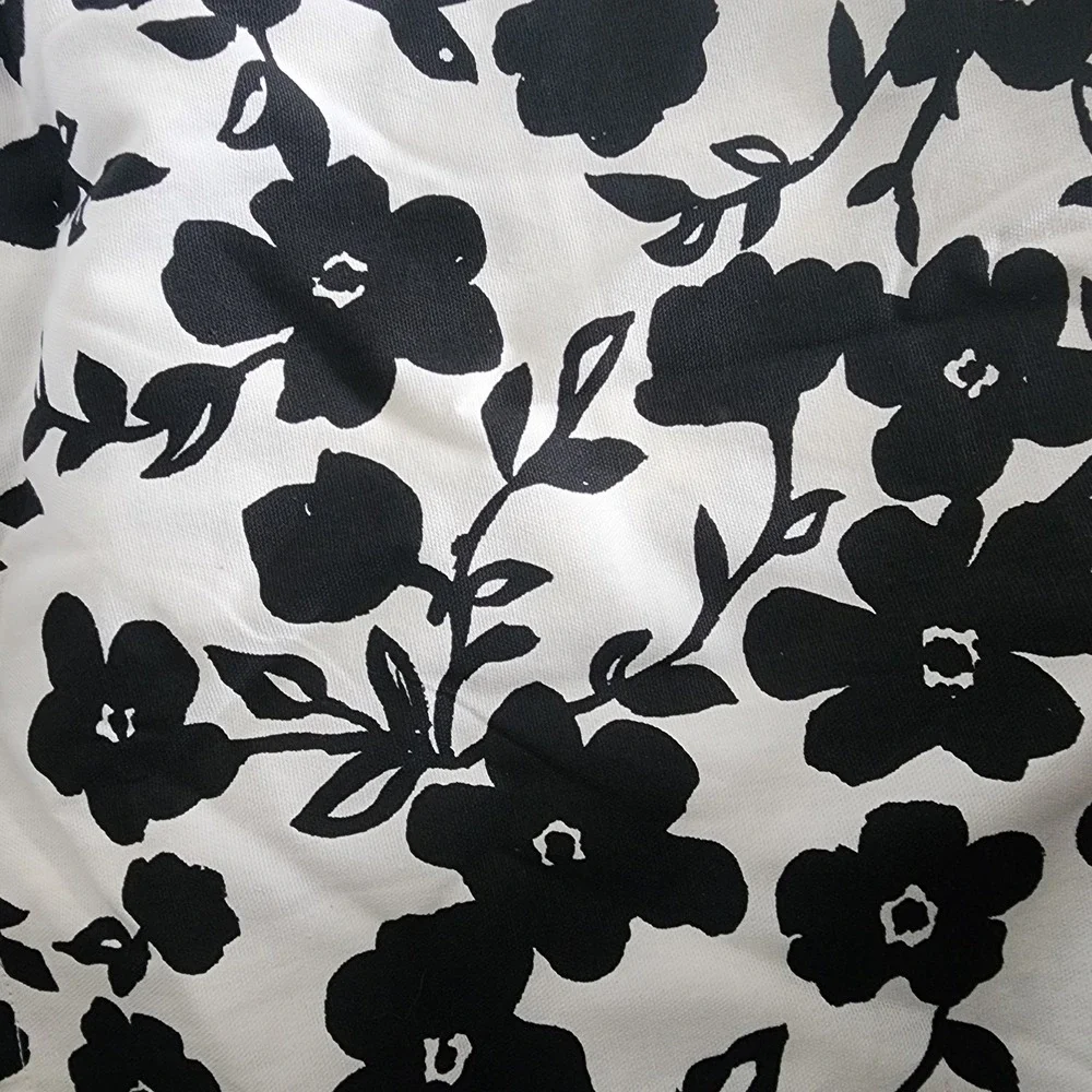 Set of 2 Kate Spade Tablecloths Black White Floral 100% Cotton 60